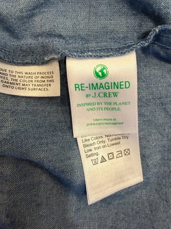 J.Crew Denim Smocked Crop Top Size 2X EUC - Picture 9 of 10